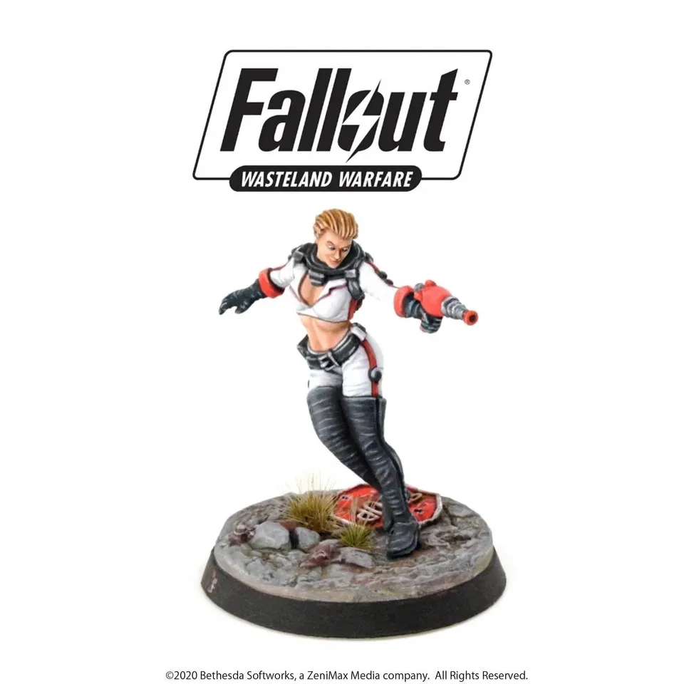Modiphius Fallout Wasteland Warfare Nuka Cola Girl miniatura resina
