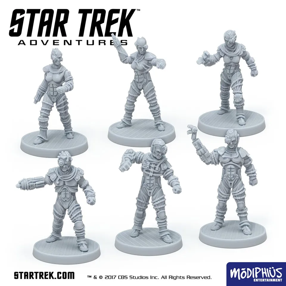 Modiphius Star Trek TNG Borg Collective miniature STL 6 pezzi