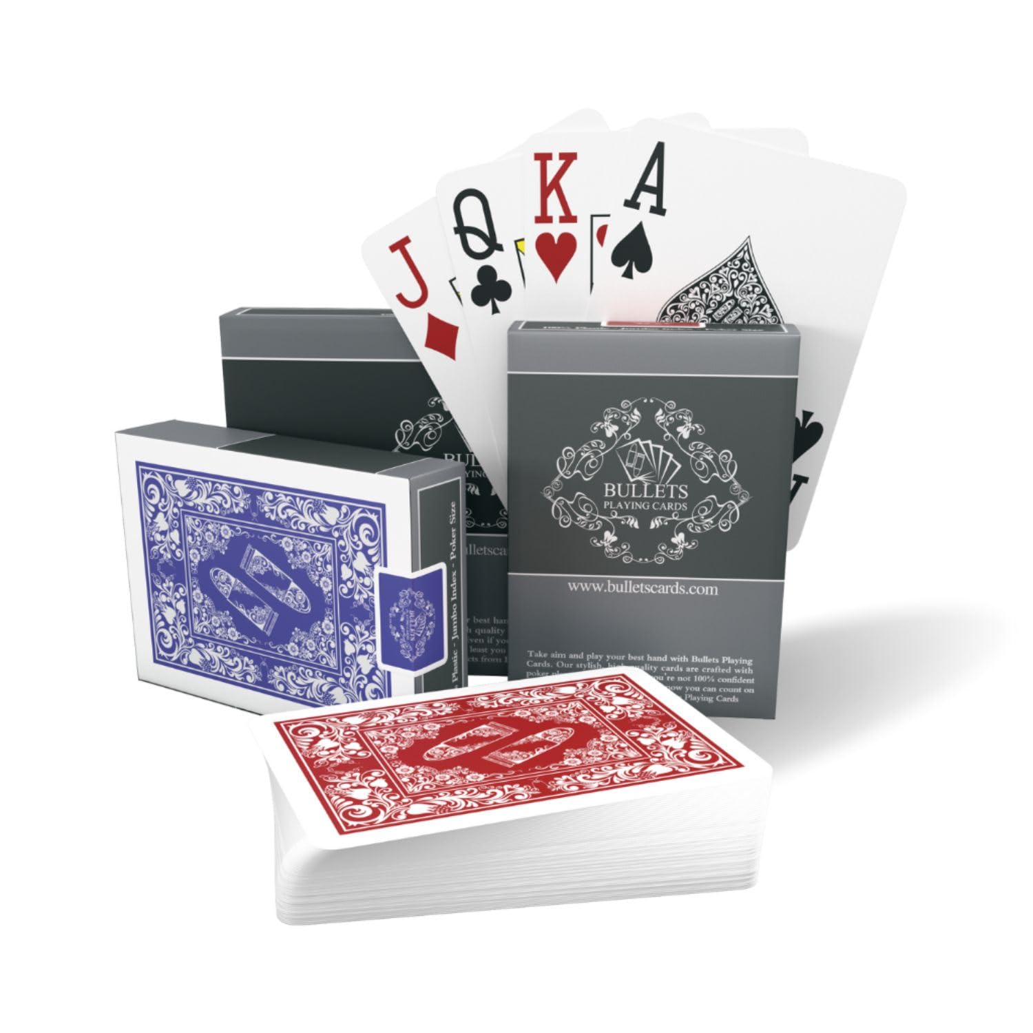 Bullets Playing Cards carte da poker impermeabili 2 mazzi jumbo