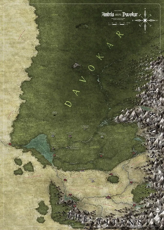 Modiphius Symbaroum Ambria Davokar mappa GdR 2 pezzi