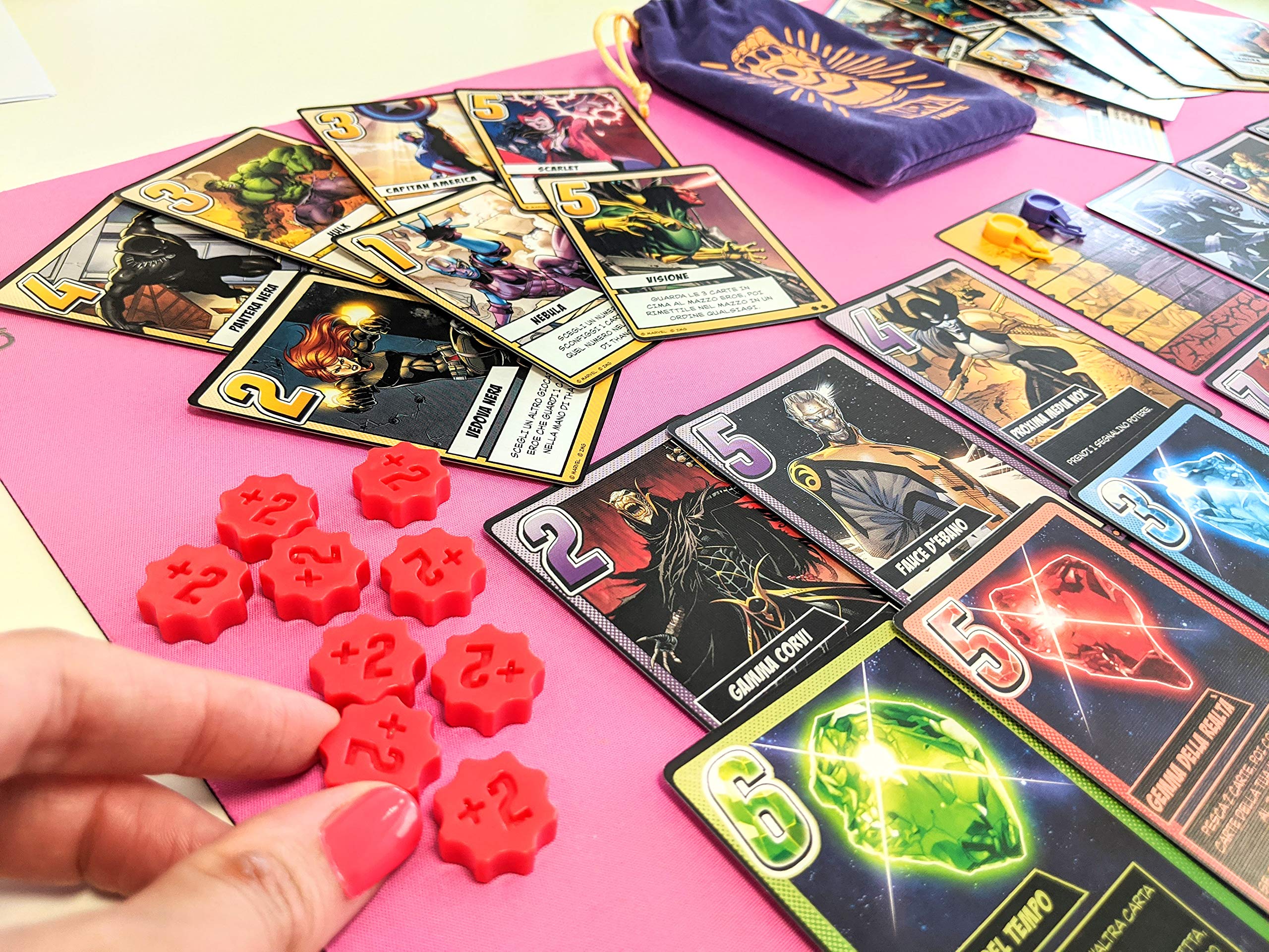 Marvel Il Guanto dell'Infinito gioco di carte Thanos 2-6 giocatori
