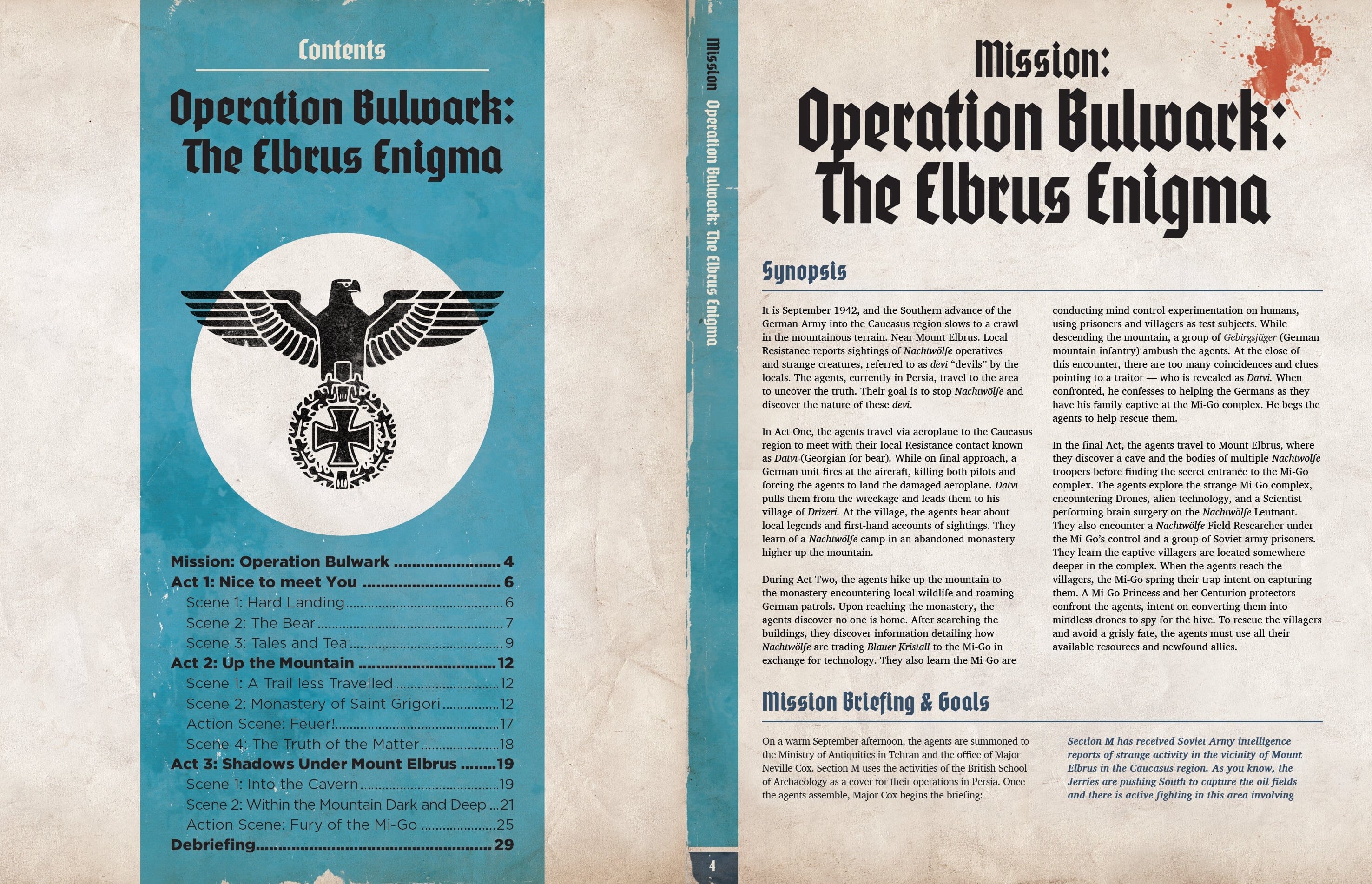 Modiphius Achtung! Cthulhu Avventura Operation Bulwark Elbrus PDF