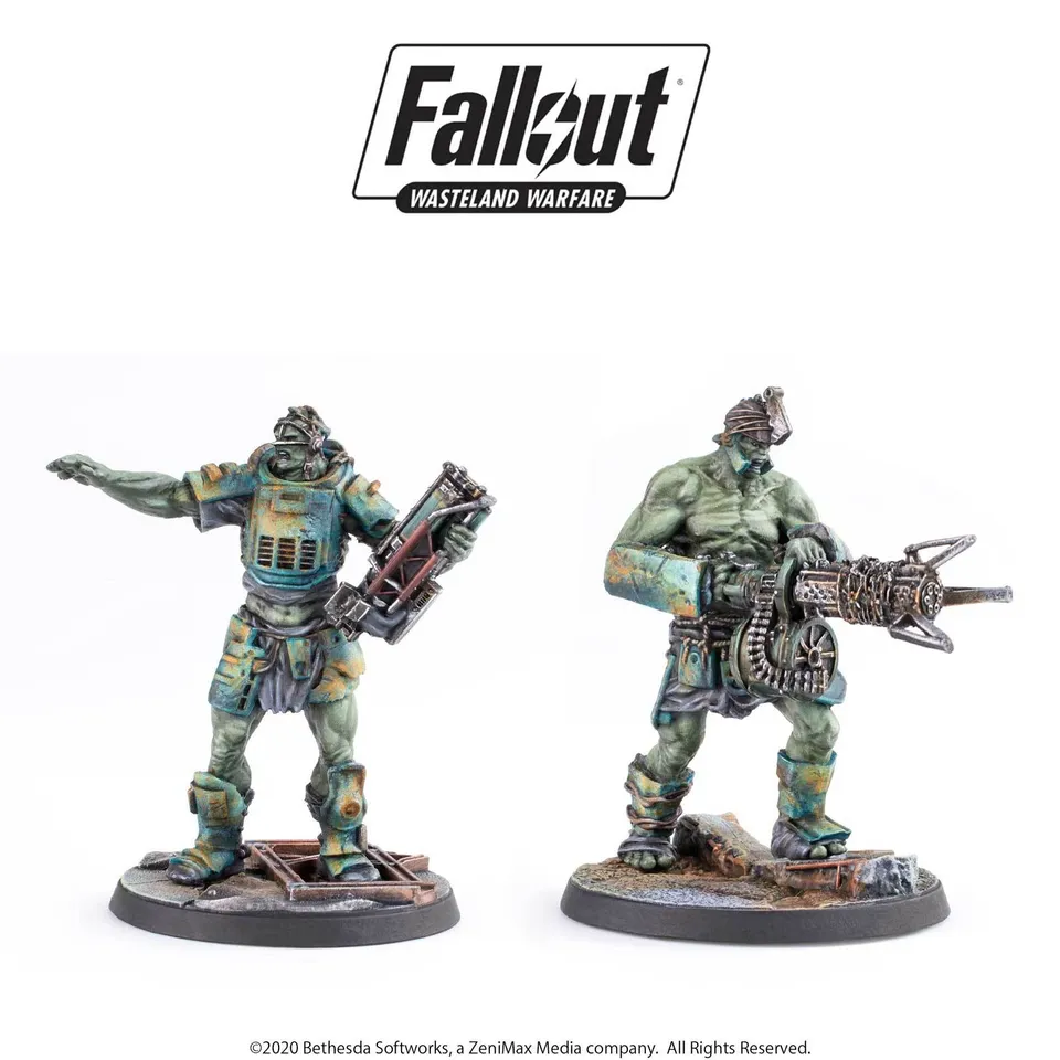 Fallout Wasteland Warfare Super Mutants Overlord and Fist 2 miniature