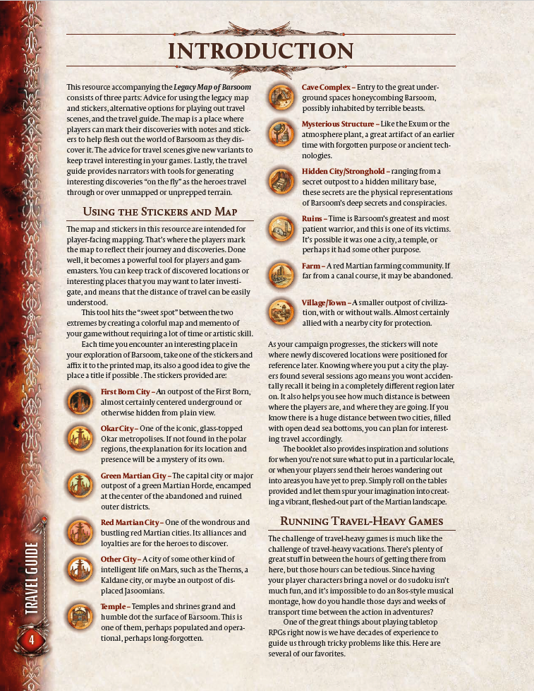 John Carter of Mars Legacy Map of Barsoom mappa A2