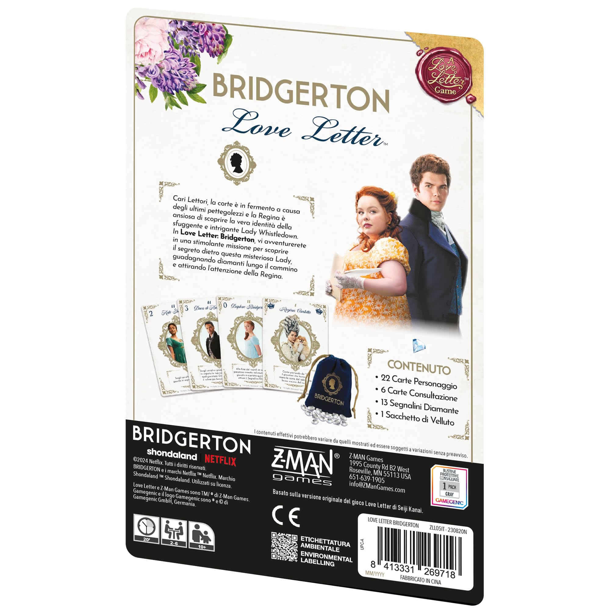 Asmodee Love Letter Bridgerton gioco da tavolo 2-6 giocatori