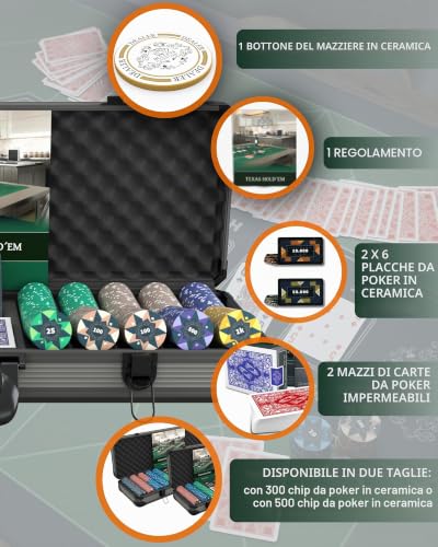 Cards&Co Paulie 500 set poker 500 chip ceramica