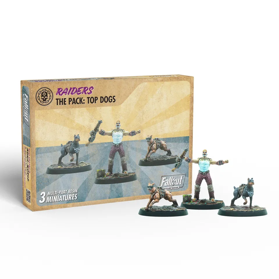 Modiphius Fallout Wasteland Warfare Raiders Pack Top Dogs 3 pezzi