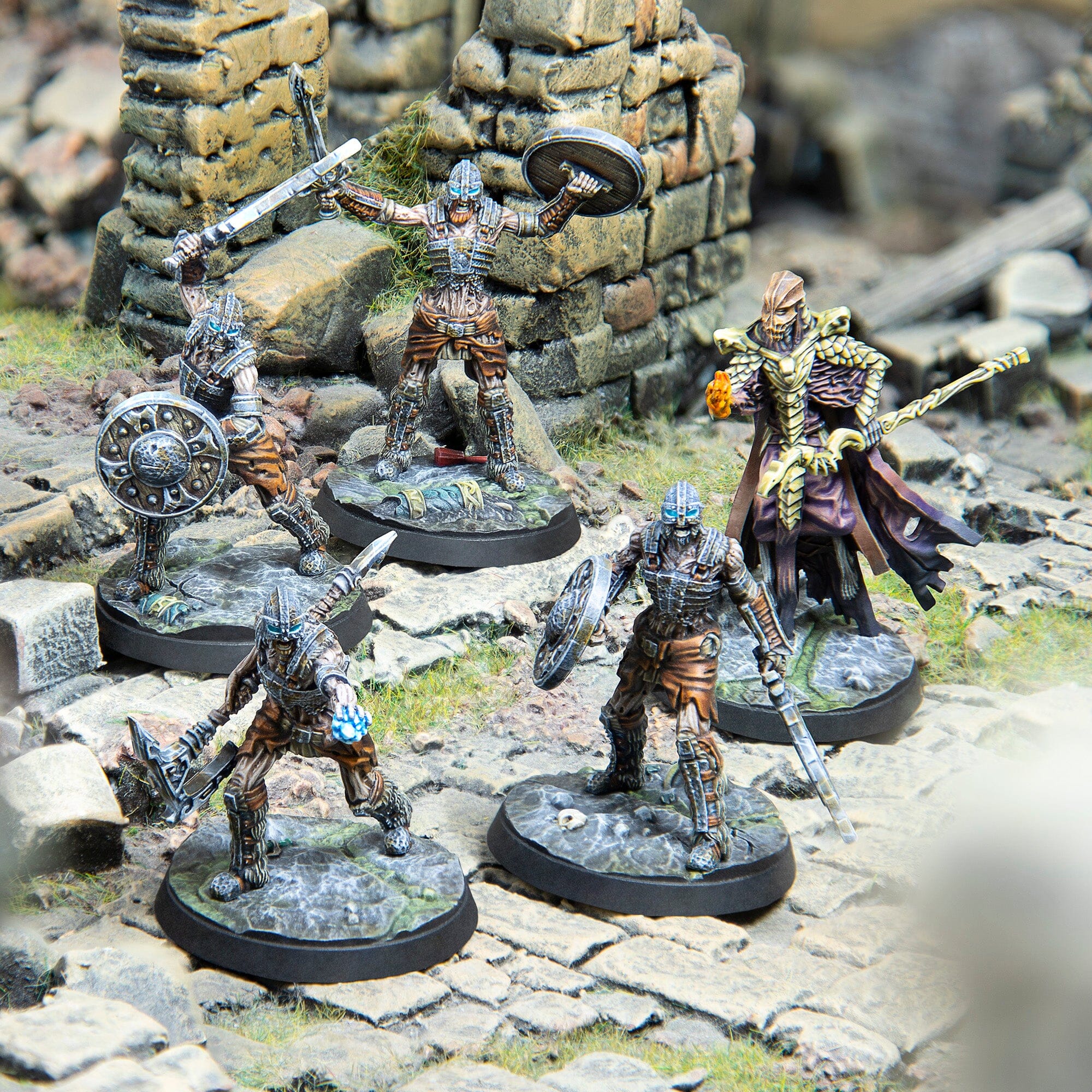 Modiphius Elder Scrolls Draugr Masters miniature 32mm 5 pezzi
