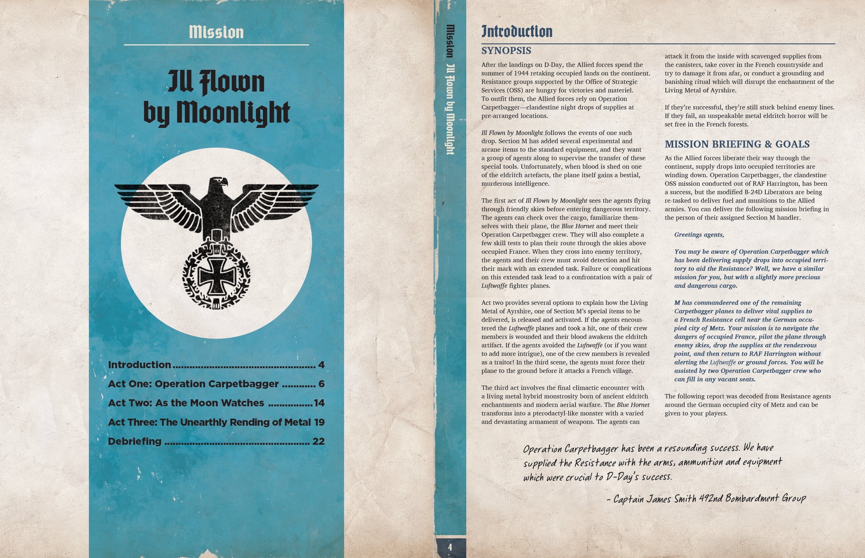Modiphius Achtung Cthulhu Ill Flown by Moonlight PDF 22 Pagine