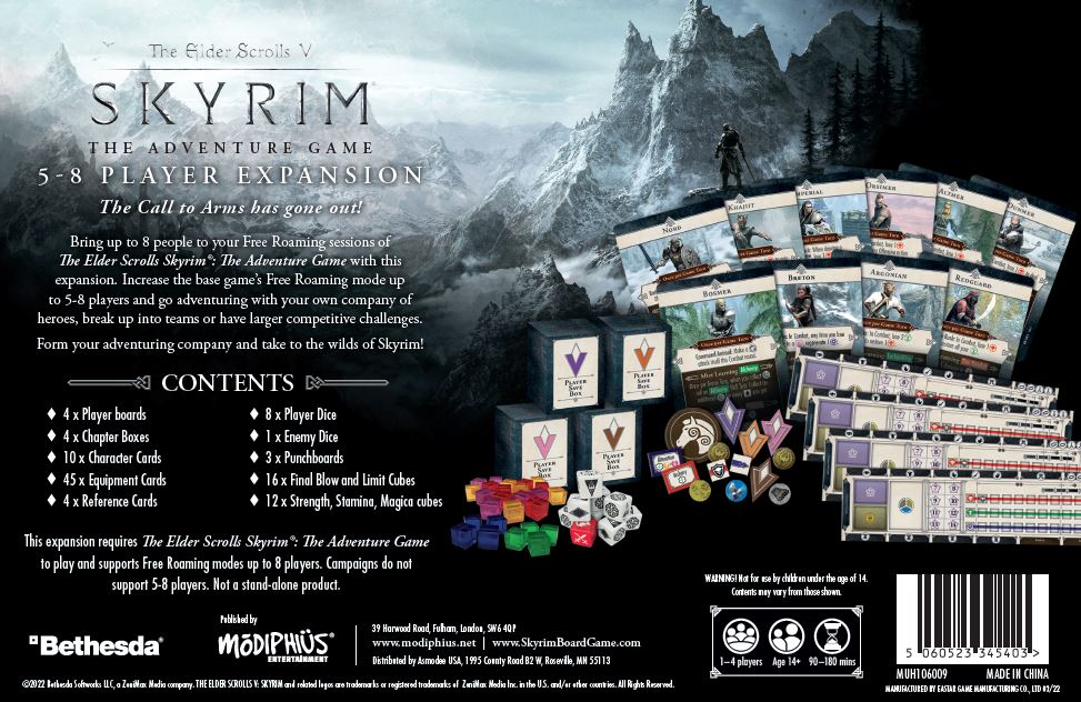Modiphius Skyrim Adventure Game espansione 5-8 giocatori