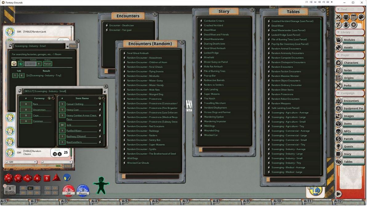 Modiphius Fallout 2d20 GM's Toolkit modulo Fantasy Grounds