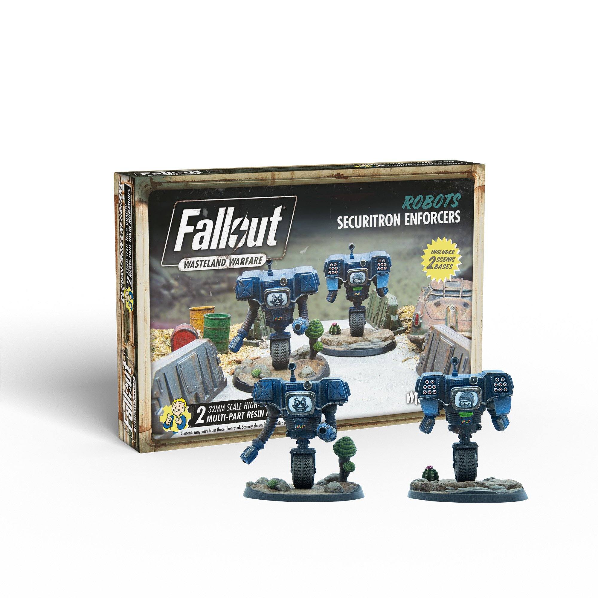 Modiphius Fallout Wasteland Warfare Securitron Enforcers miniature