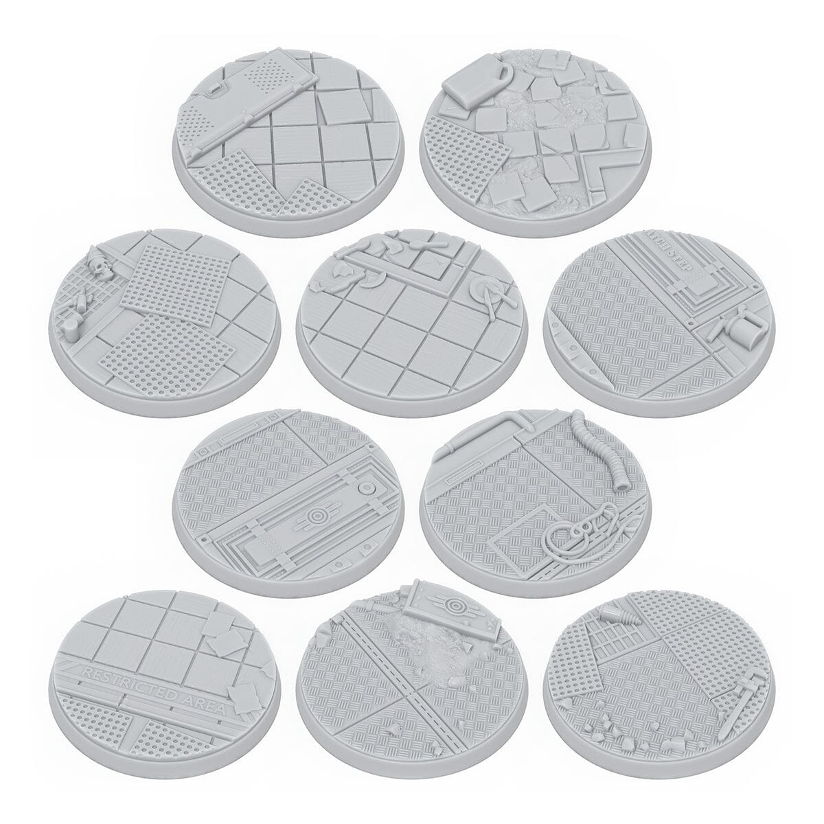 Fallout Miniatures Vault-Tec Scenic Bases 40mm 10 basi