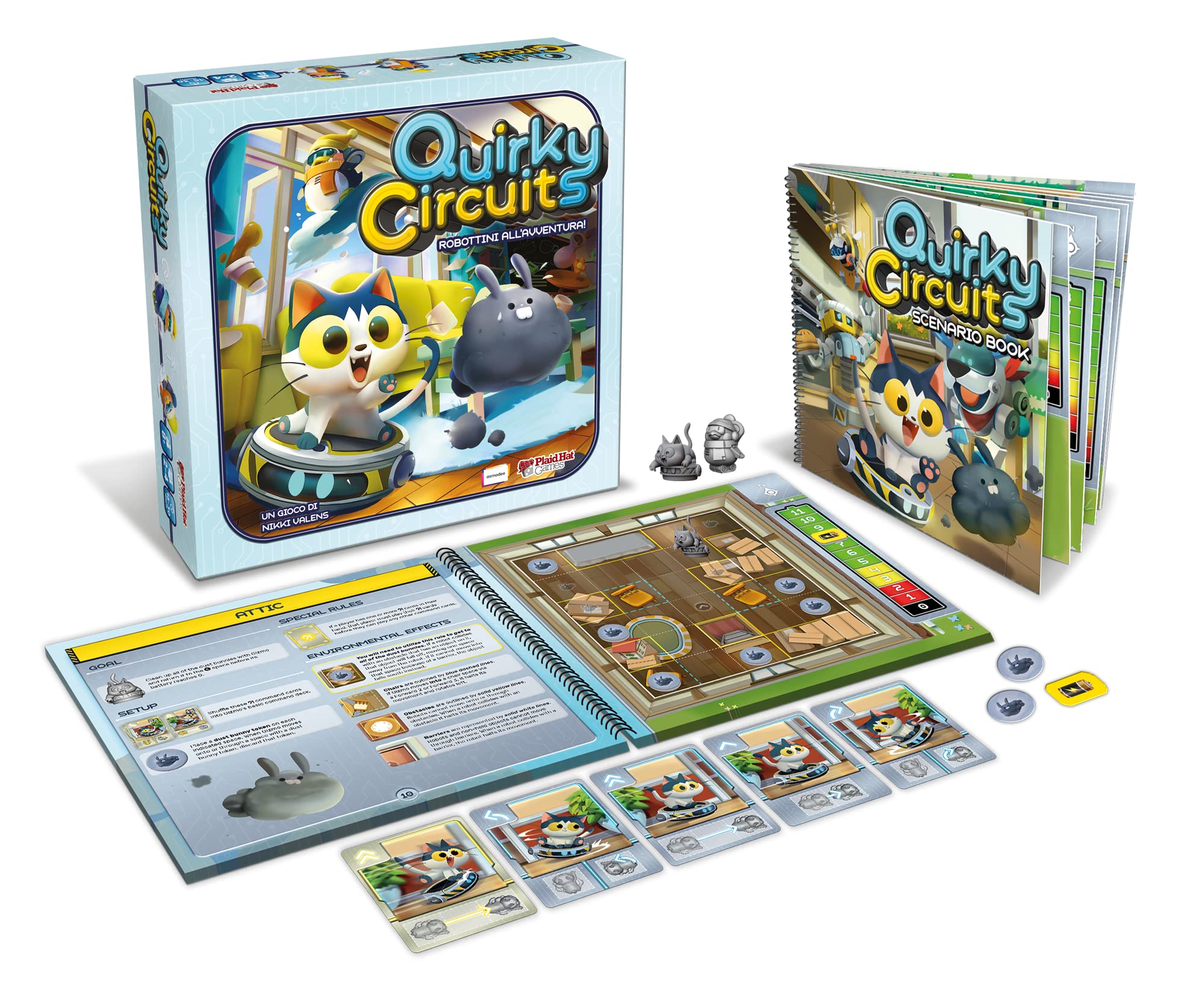 Asmodee Quirky Circuits gioco da tavolo italiano cooperativo 2-4 giocatori