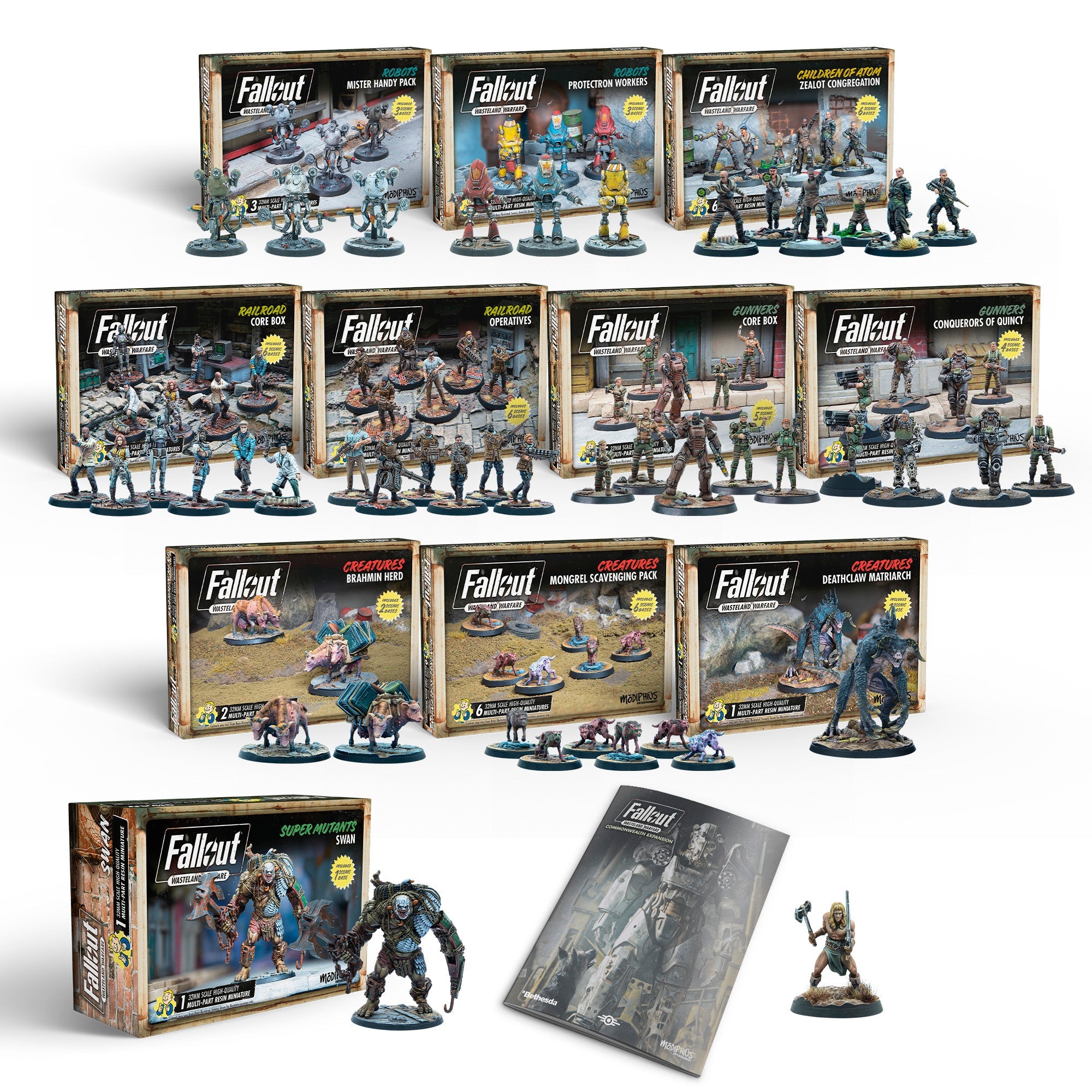Modiphius Fallout Wasteland Warfare Commonwealth Bundle miniature