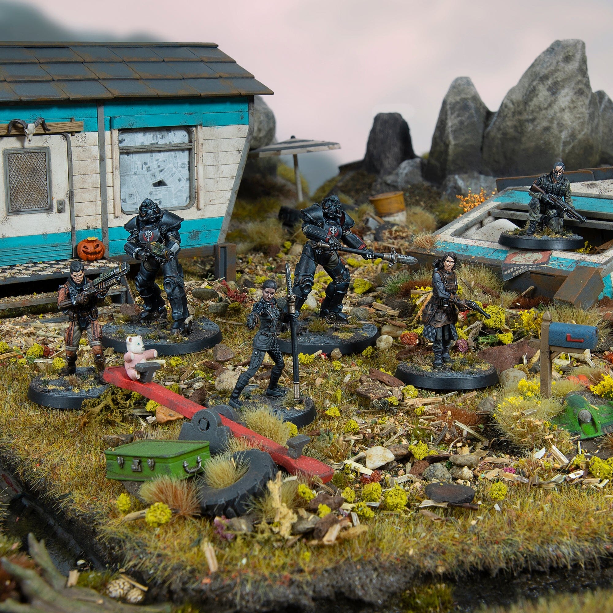 Modiphius Fallout: Factions Appalachian Command set miniature resina