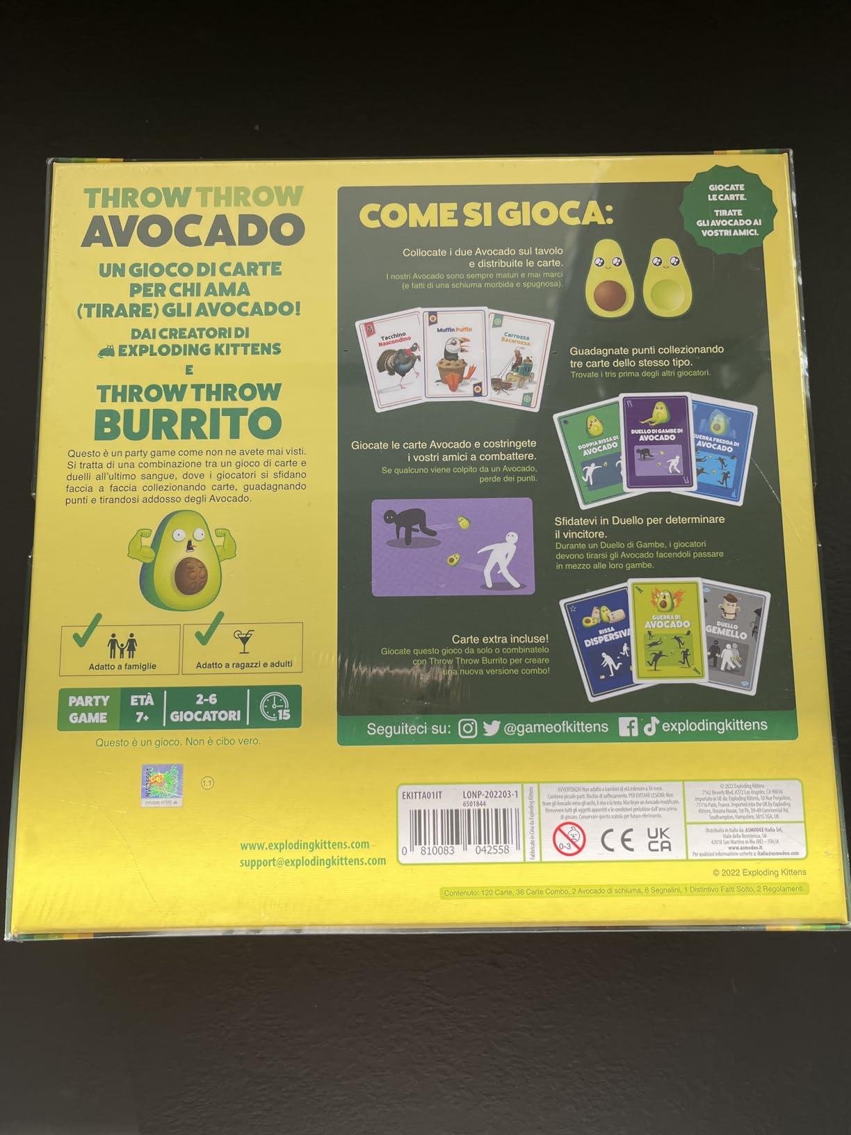 Asmodee Throw Throw Avocado gioco di carte 2 avocado 2-6 giocatori