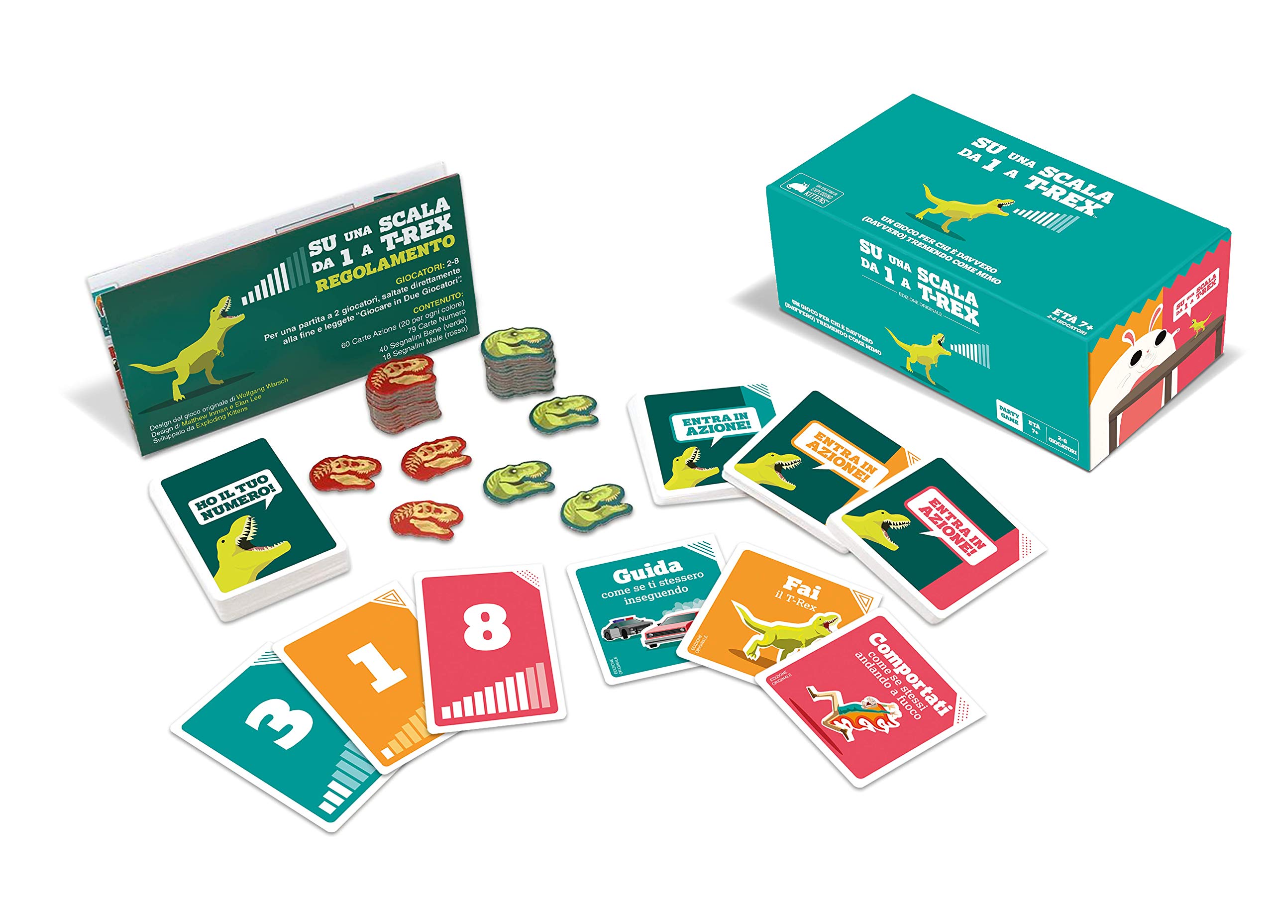 Asmodee Su una Scala da Uno a T-Rex Gioco di Carte party