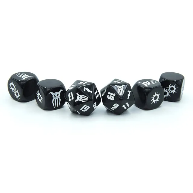 Modiphius Achtung! Cthulhu Black Sun Dice Set dadi 2d20 neri