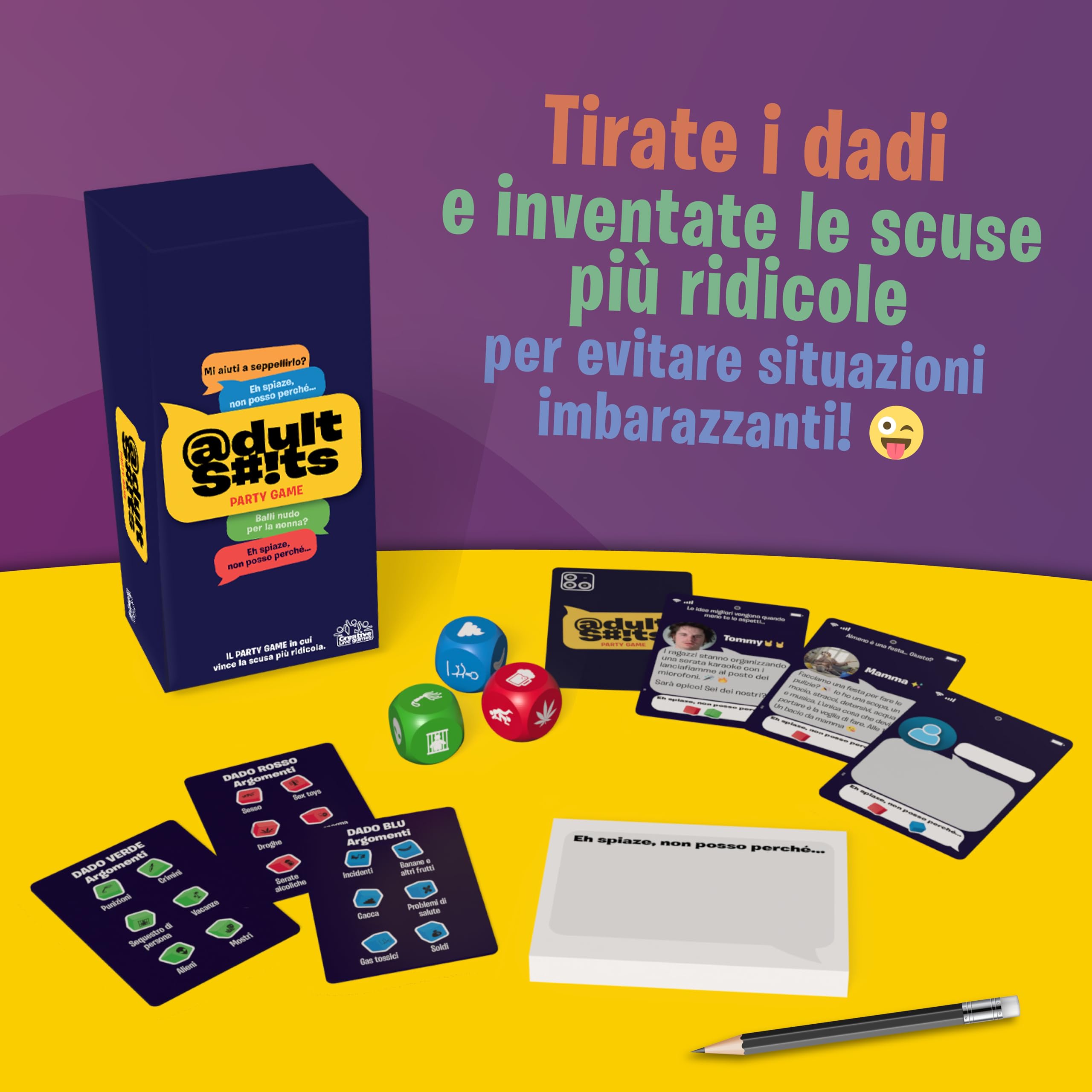 Asmodee Adult Shits carte party game edizione italiana 18+ 3-6 giocatori