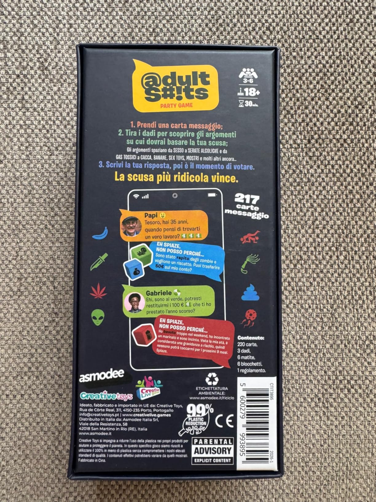 Asmodee Adult Shits carte party game edizione italiana 18+ 3-6 giocatori
