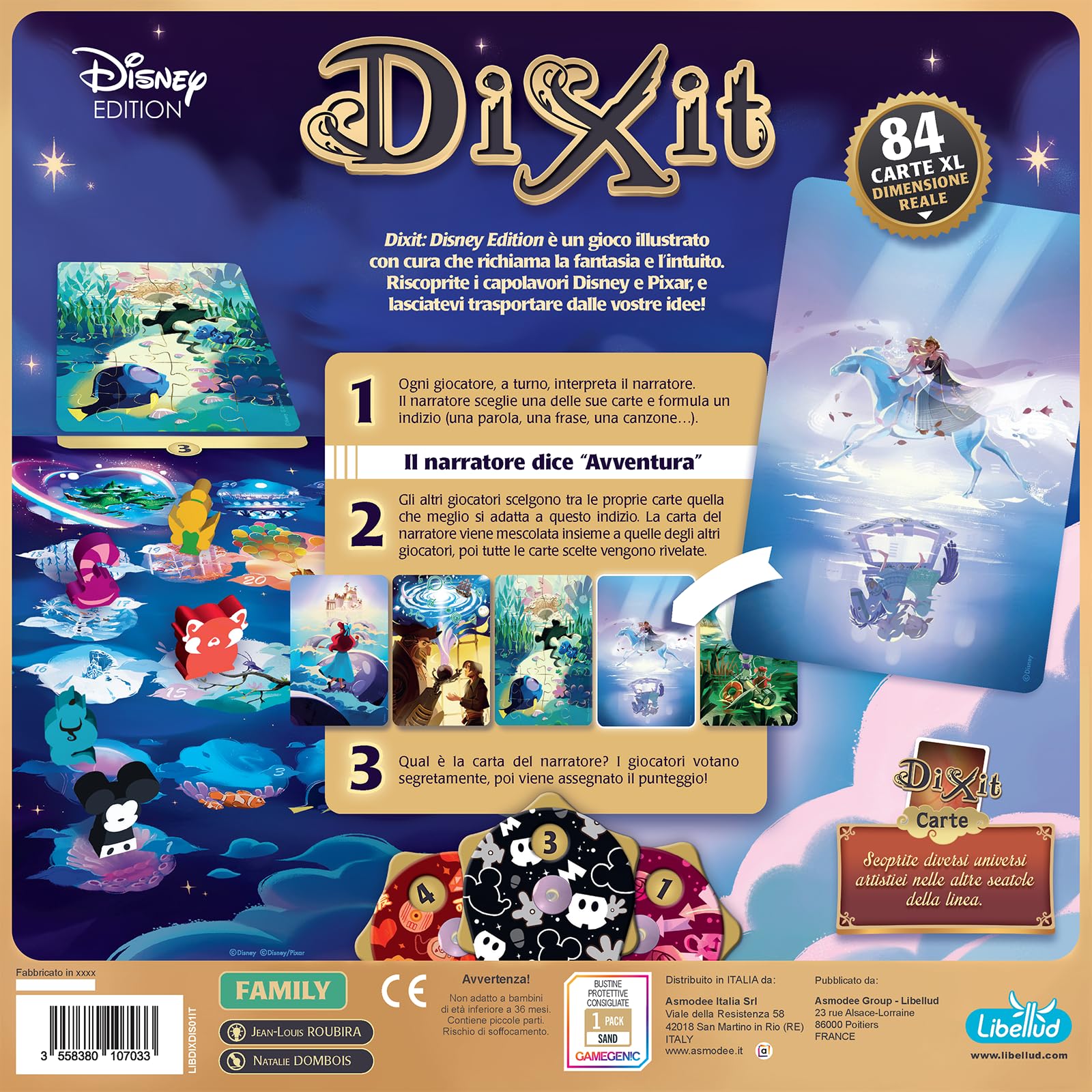 Asmodee Dixit Disney Edition gioco da tavolo base 84 carte