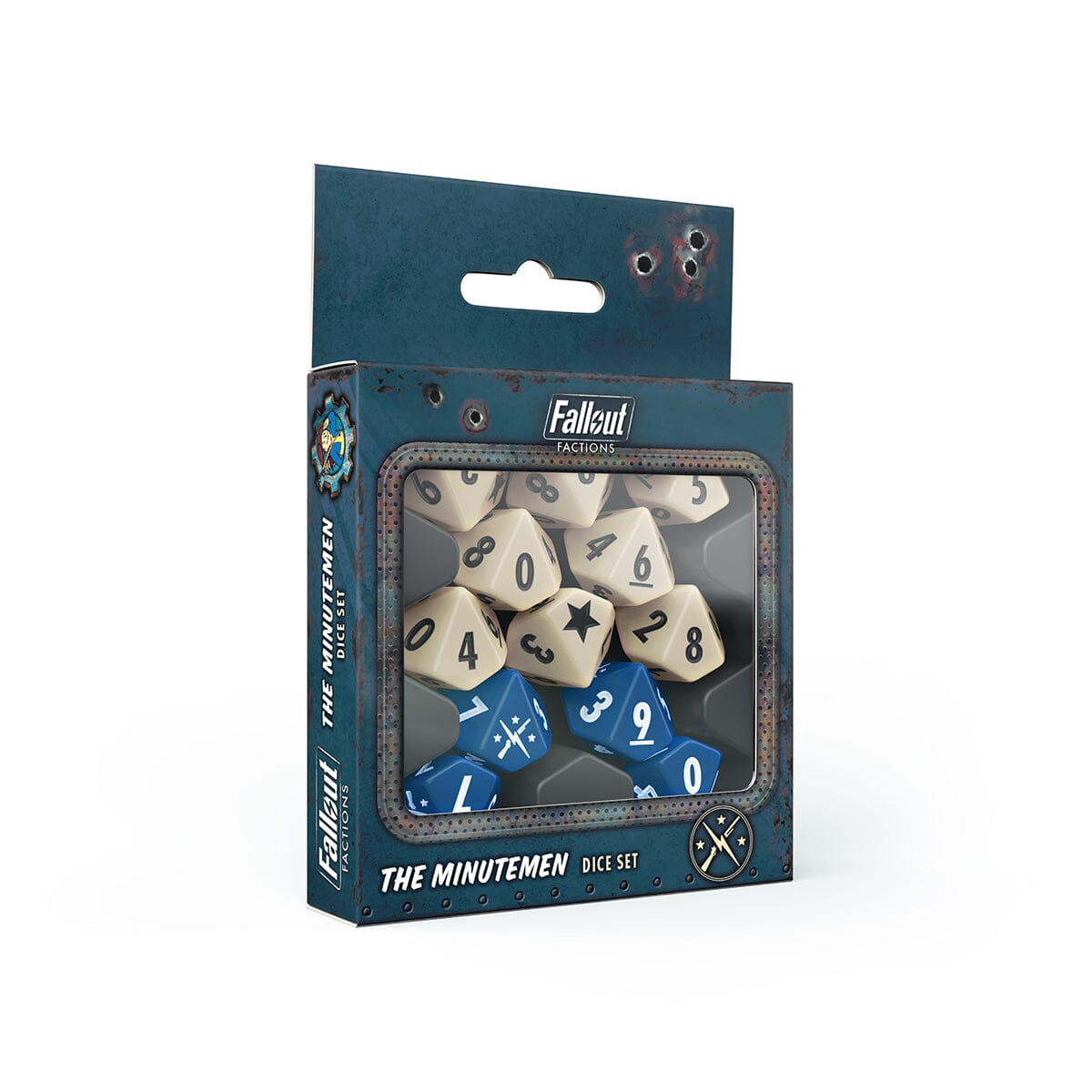 Modiphius Fallout Factions Dadi Minutemen set 12 dadi d10