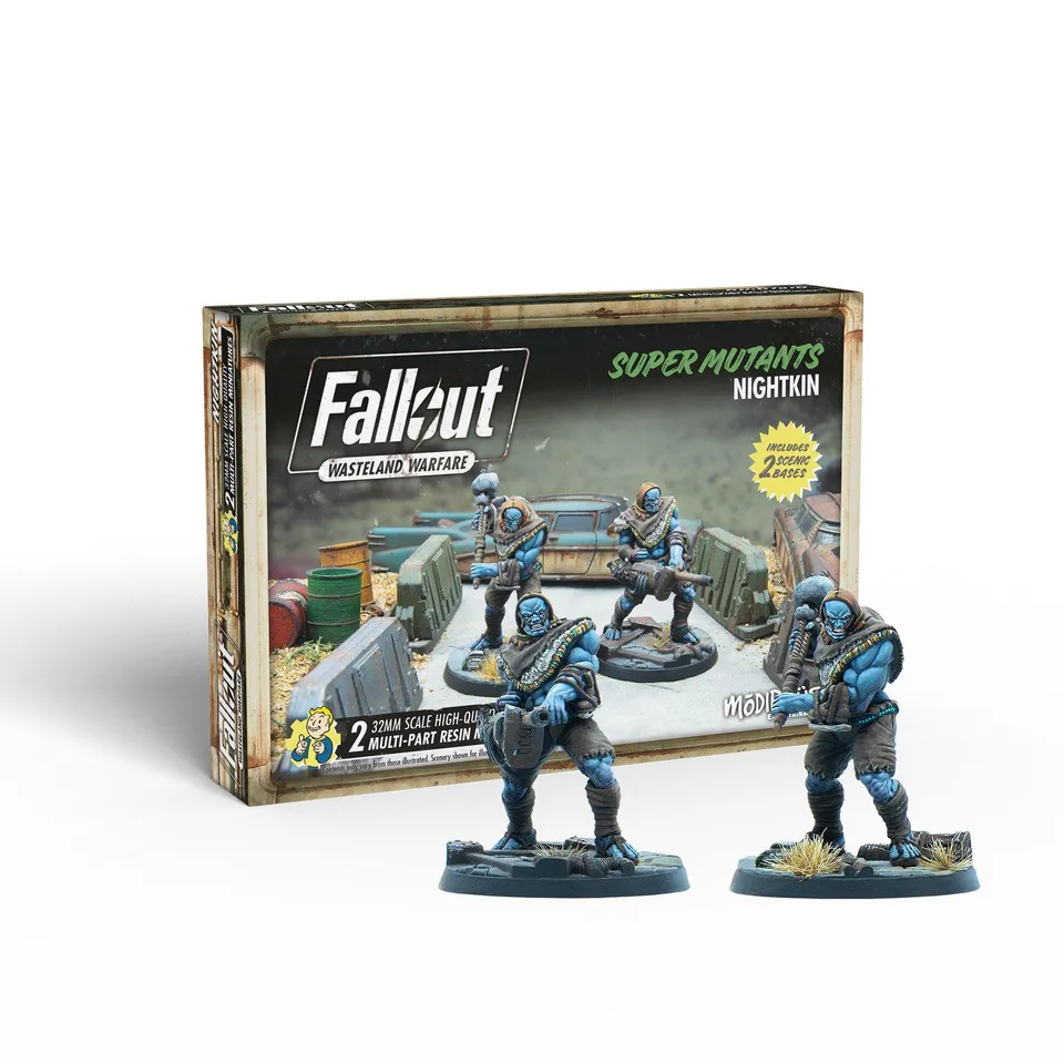 Fallout Wasteland Warfare Nightkin miniature 2 pezzi Super Mutanti
