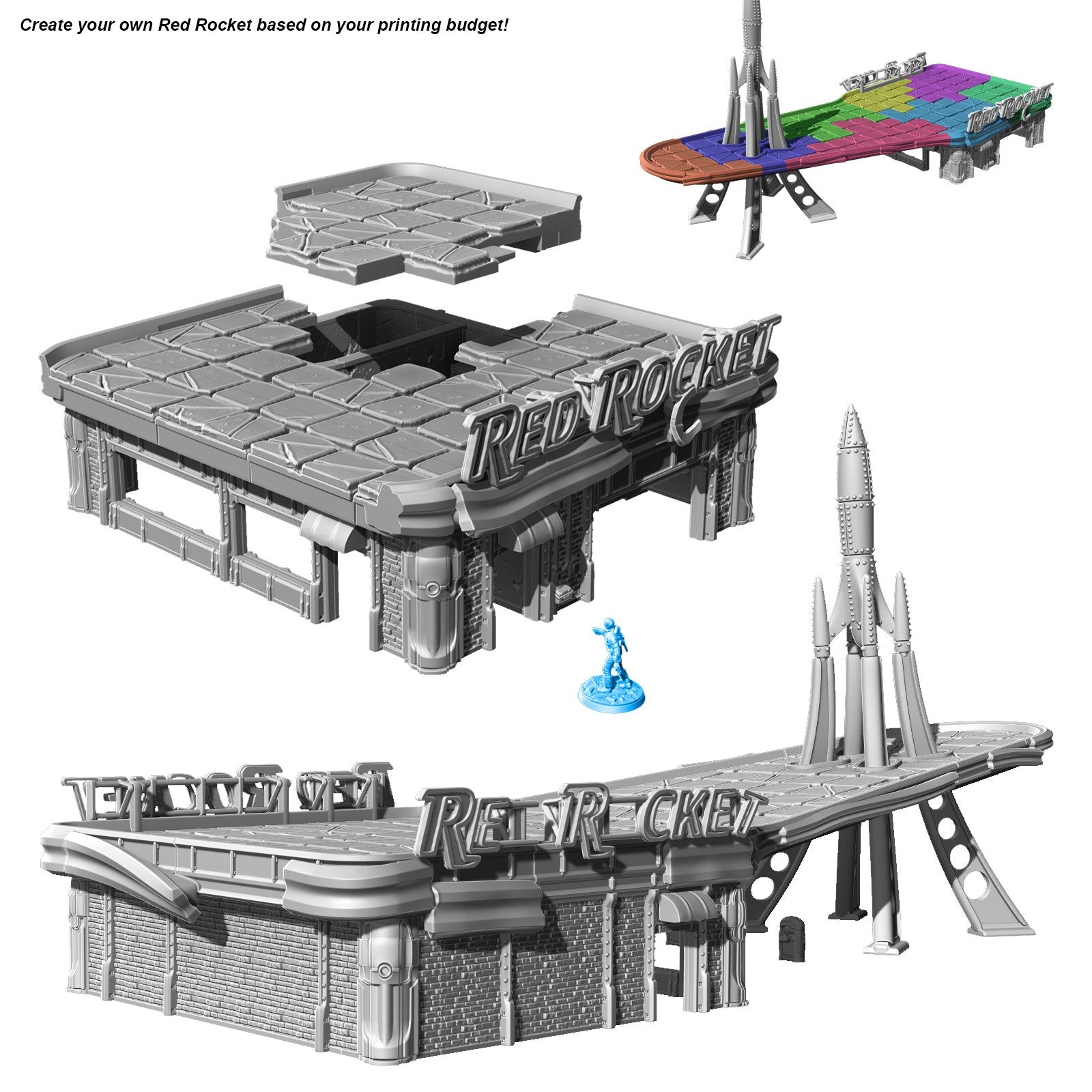 Fallout Wasteland Warfare Red Rocket STL scenario stampa 3D
