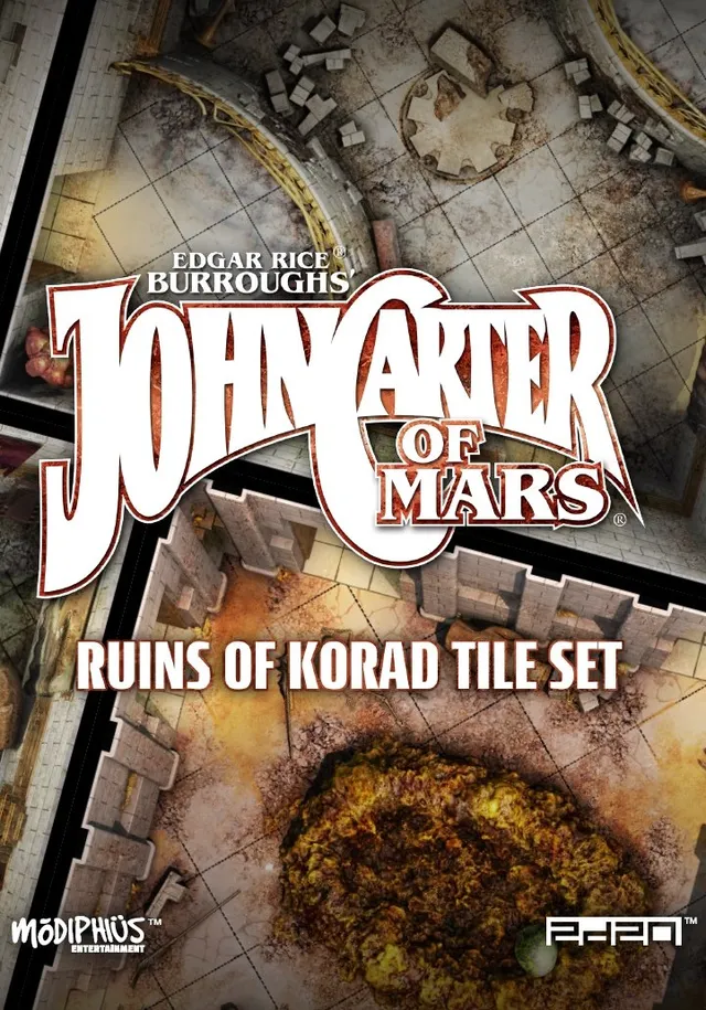 Modiphius John Carter of Mars Ruins of Korad set tessere mappa