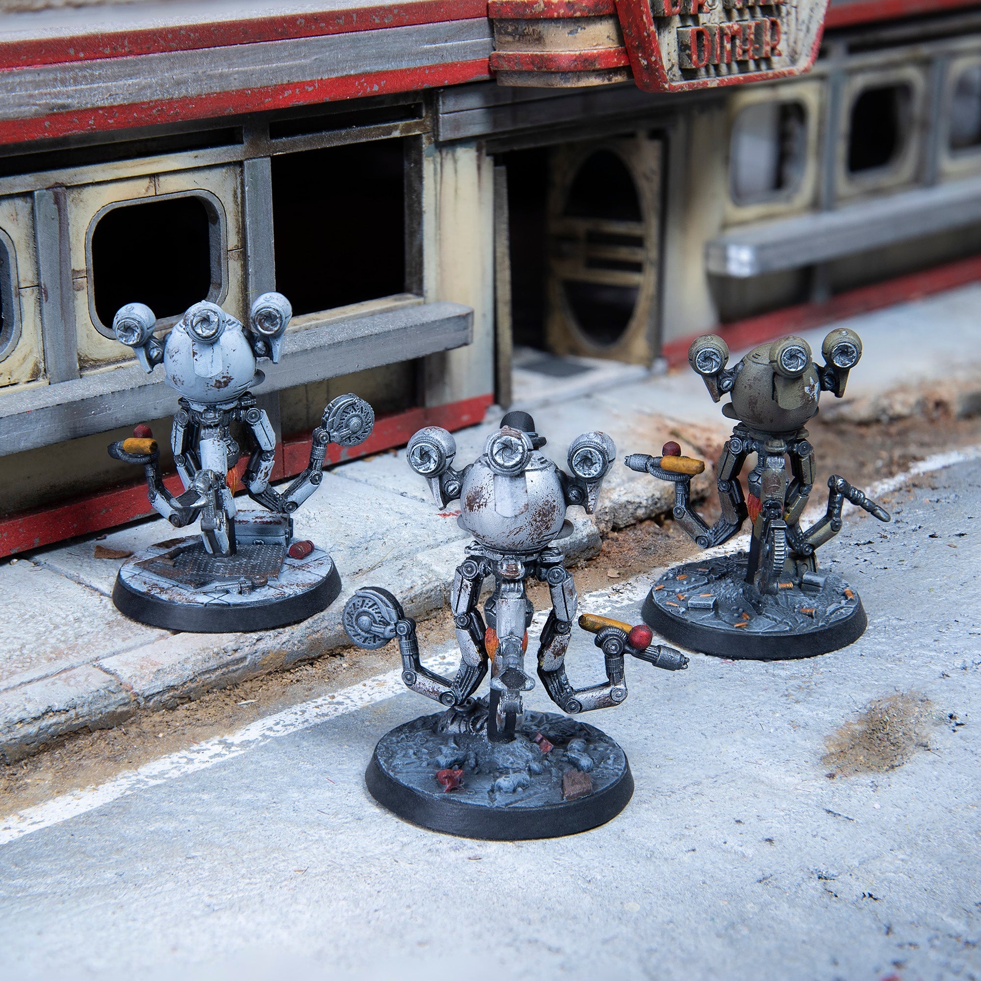 Modiphius Fallout Wasteland Warfare Robots Mister Handy Pack miniature
