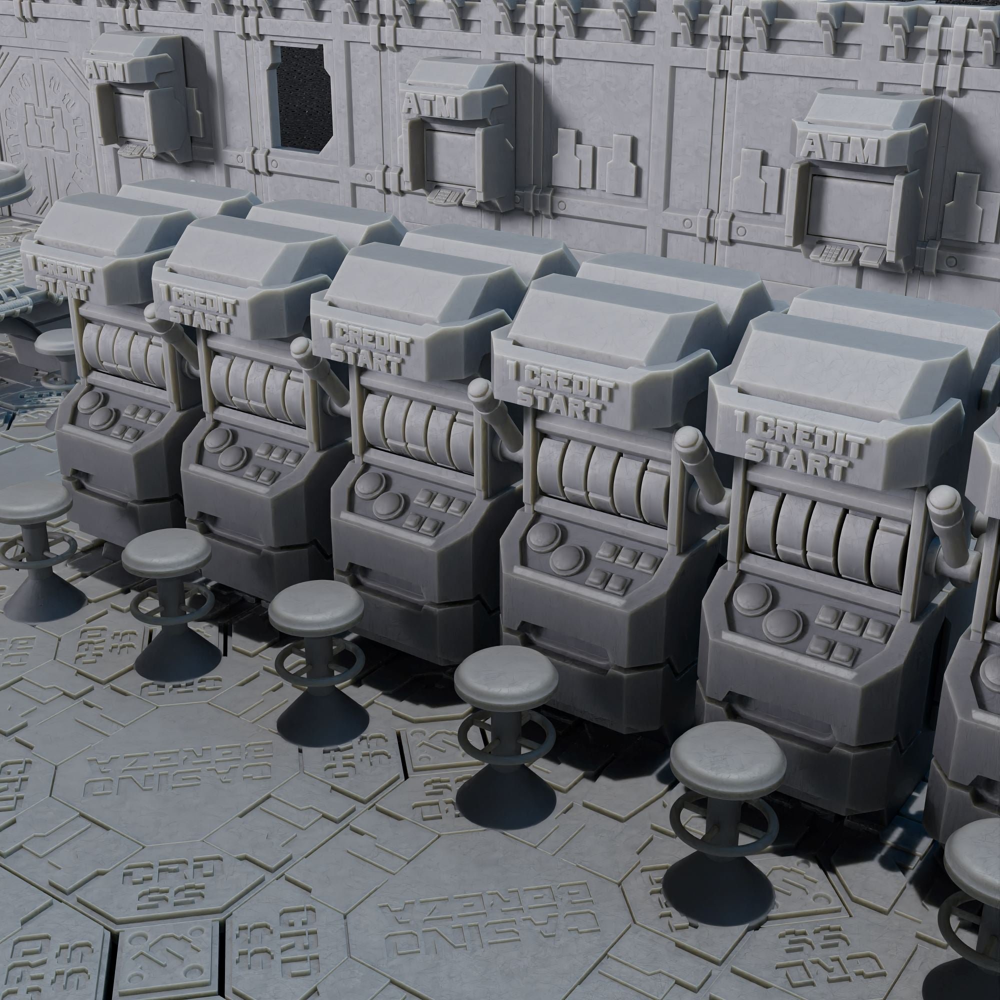 Five Parsecs Titan Forge Casino Scenic terreno STL stampa 3D