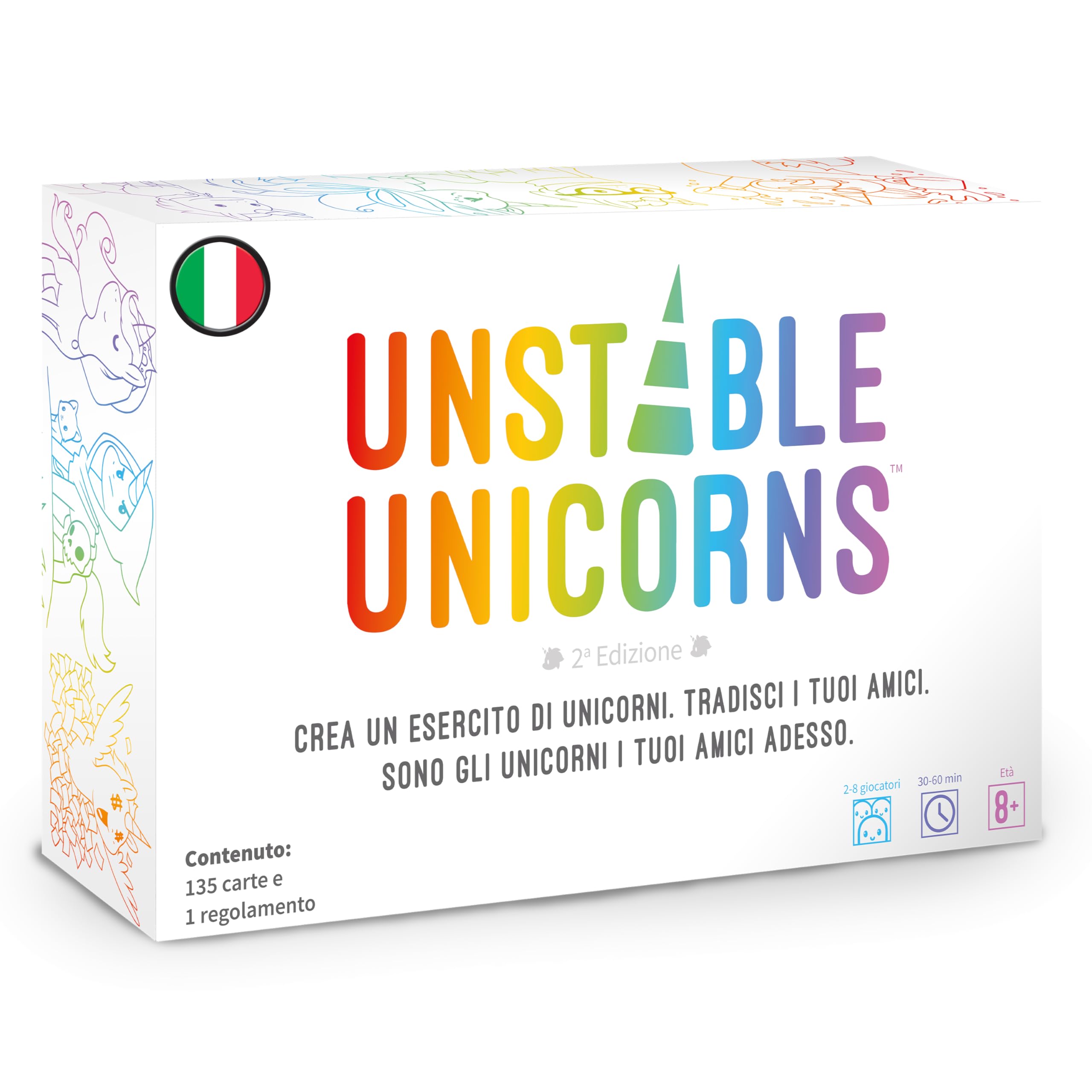Asmodee Unstable Unicorns gioco base carte 2-8 giocatori