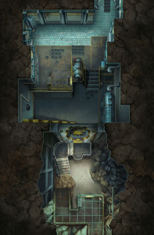 Modiphius Fallout GDR Map Pack 1 Vault Mappe Battlemap 8 Poster