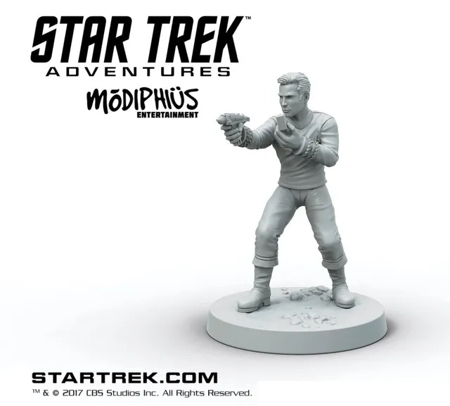 Modiphius Star Trek Kirk miniatura STL stampa 3D TOS 32mm