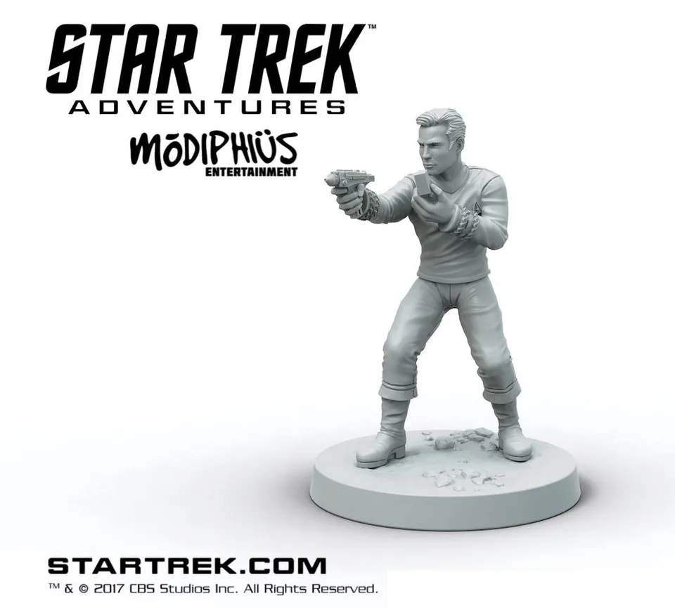 Modiphius Star Trek Kirk miniatura STL stampa 3D TOS 32mm