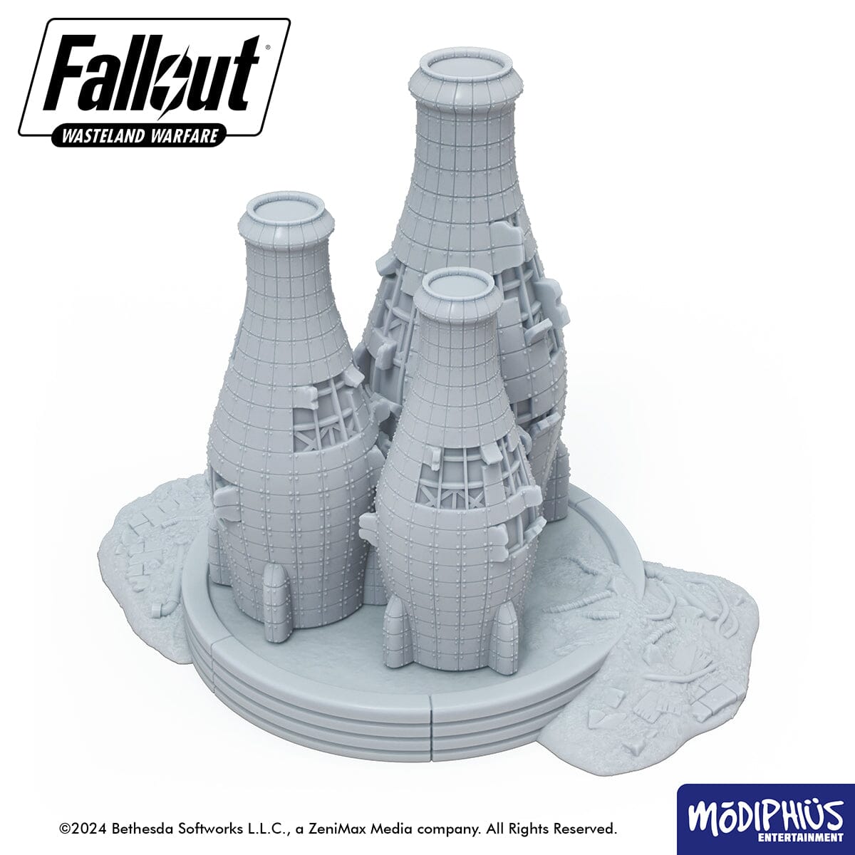 Modiphius Fallout Wasteland Warfare Cola-Cars Arena terreno STL
