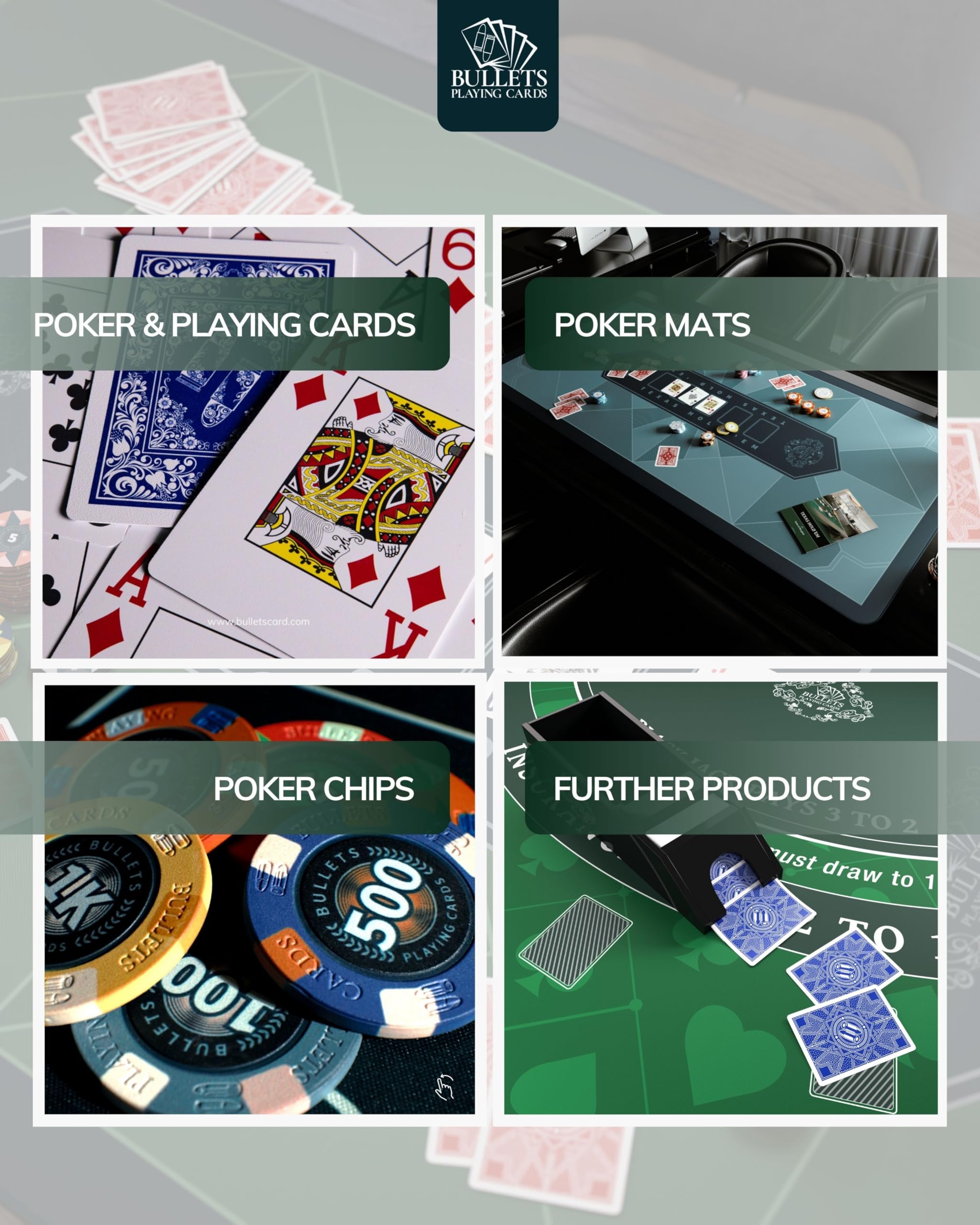 Bullets Playing Cards carte da poker impermeabili 2 mazzi jumbo