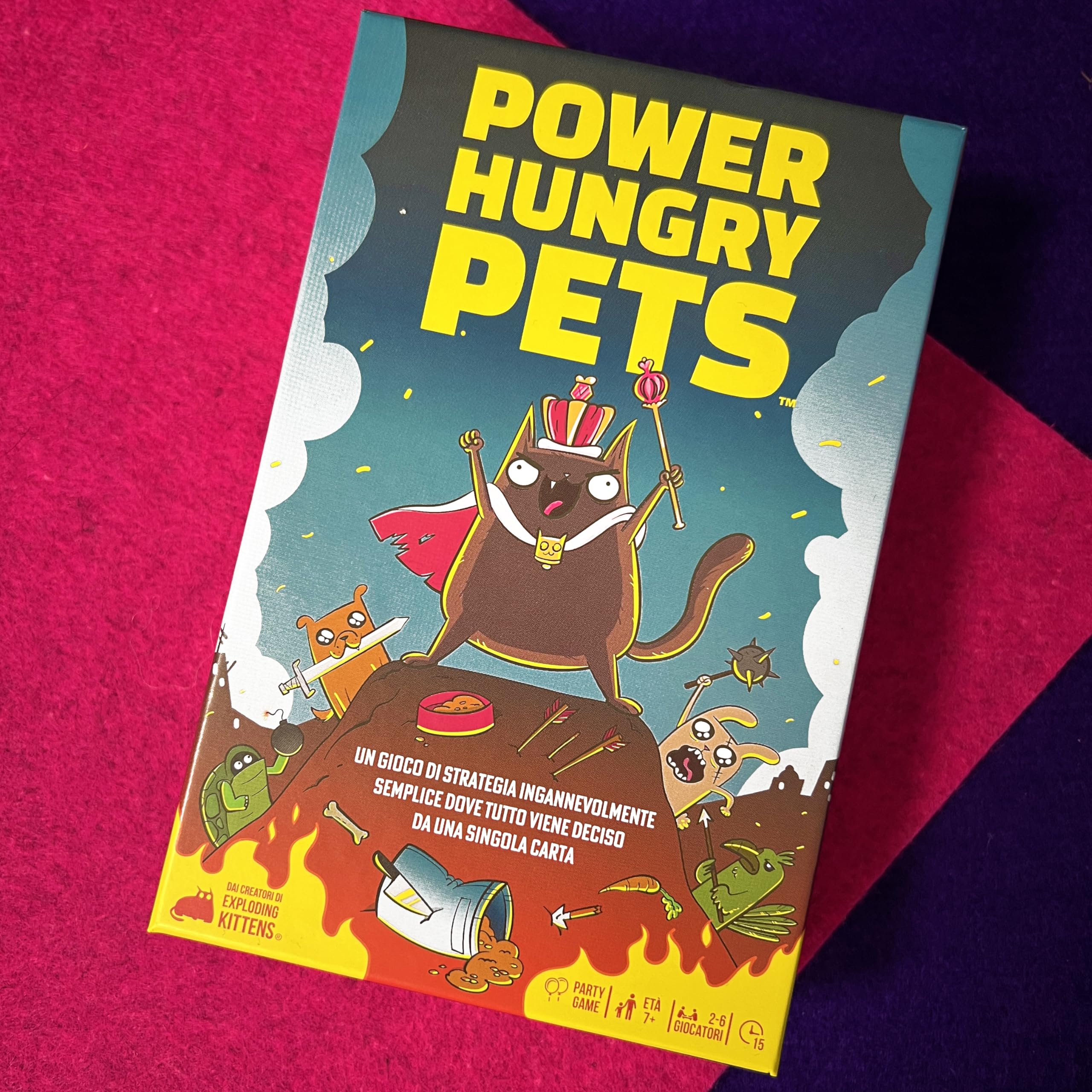 Asmodee Power Hungry Pets gioco di carte famiglia 2-6 giocatori