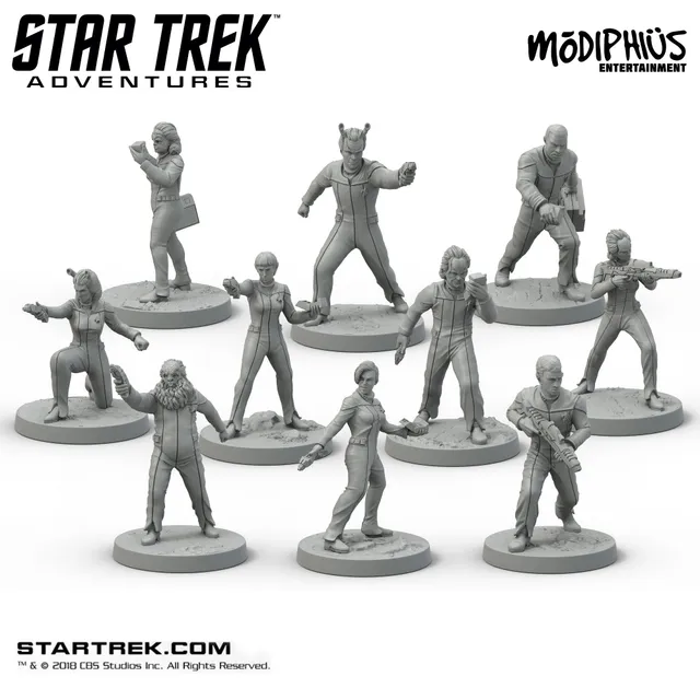 Modiphius Star Trek Adventures TNG Away Team Set file STL 10 miniature