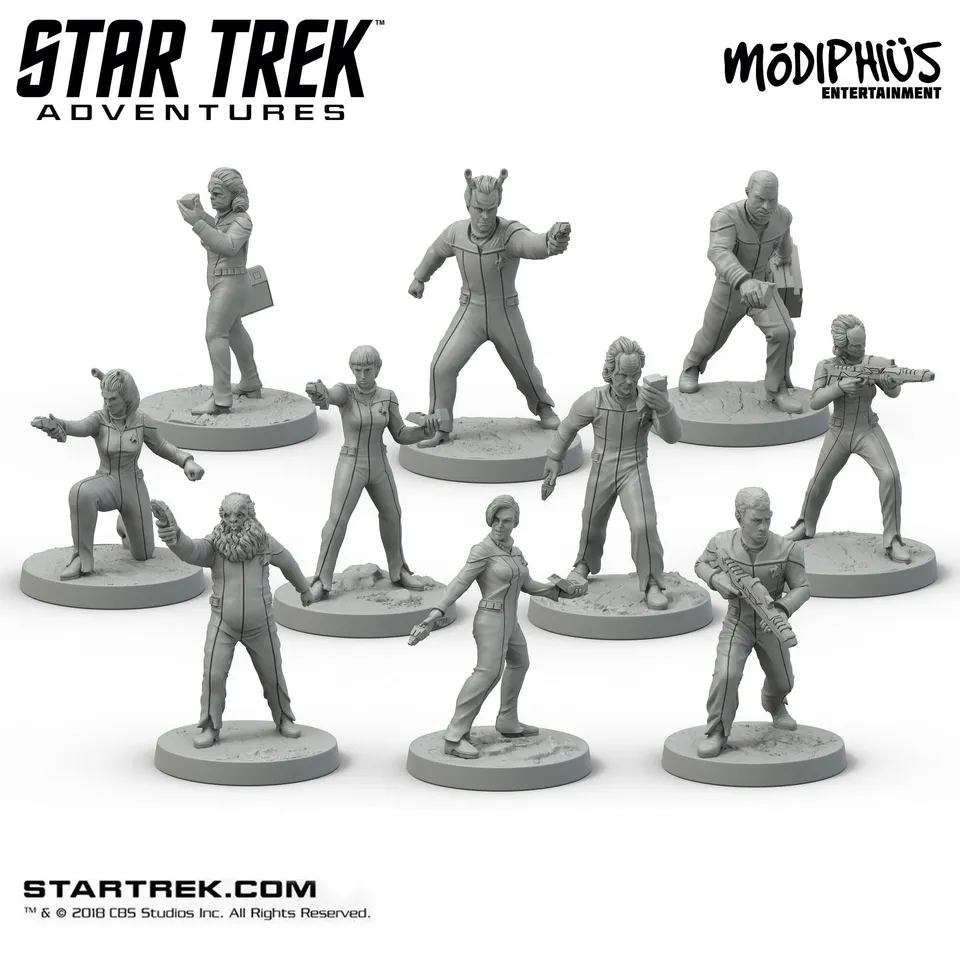 Modiphius Star Trek Adventures TNG Away Team Set file STL 10 miniature