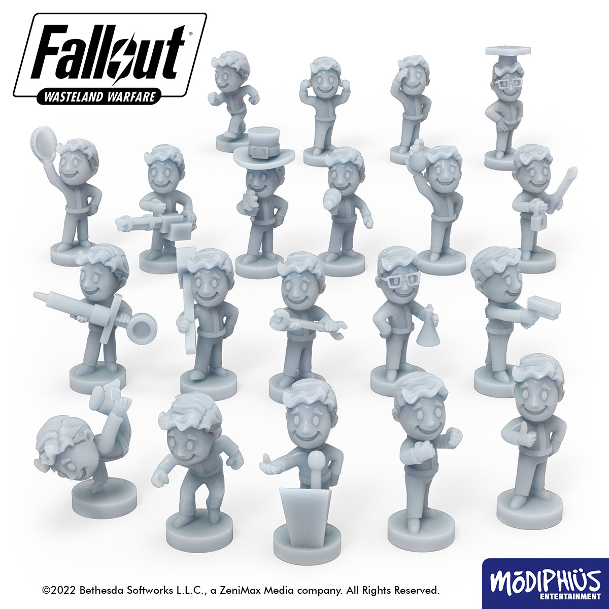 Modiphius Fallout Wasteland Warfare Toys Bobbleheads file STL