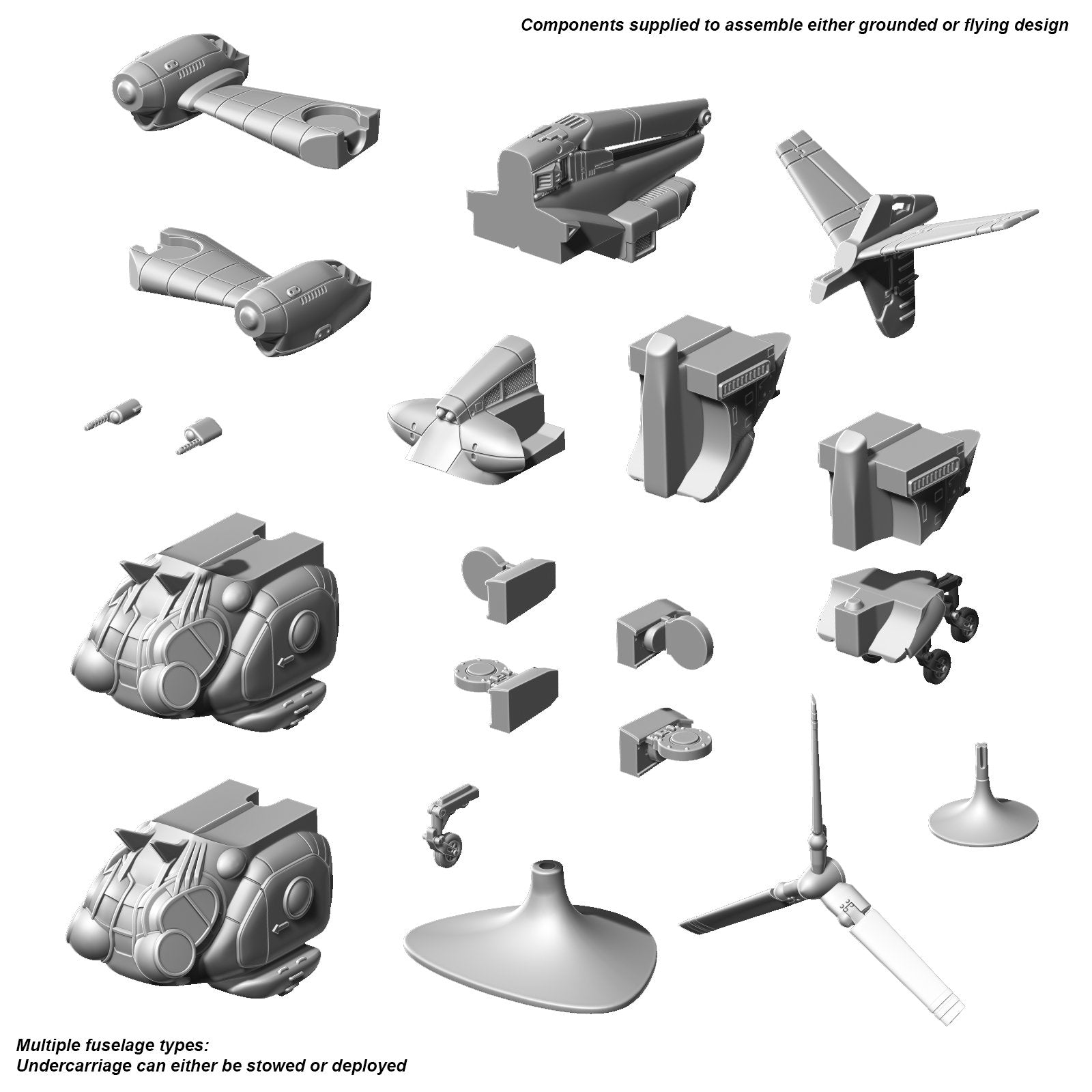 Modiphius Fallout Wasteland Warfare Parked Vertibird file STL