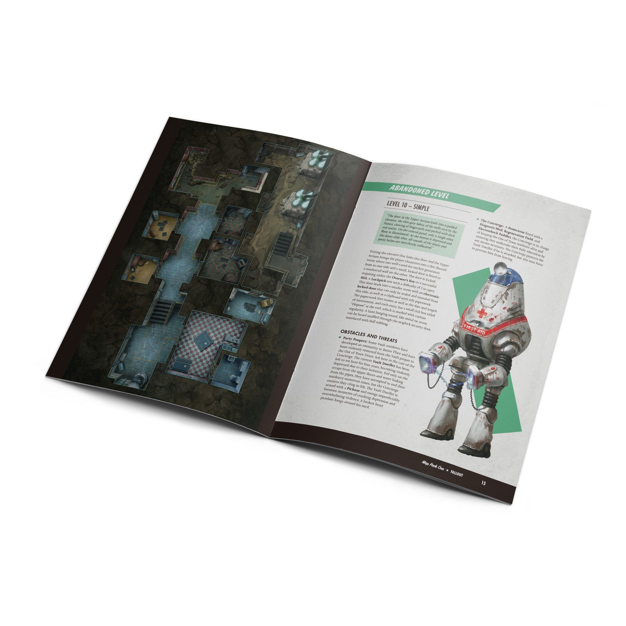 Modiphius Fallout GDR Map Pack 1 Vault Mappe Battlemap 8 Poster