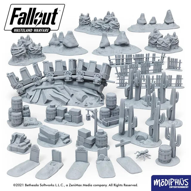 Fallout Wasteland Warfare Dry Rock Gulch Bundle scenici STL