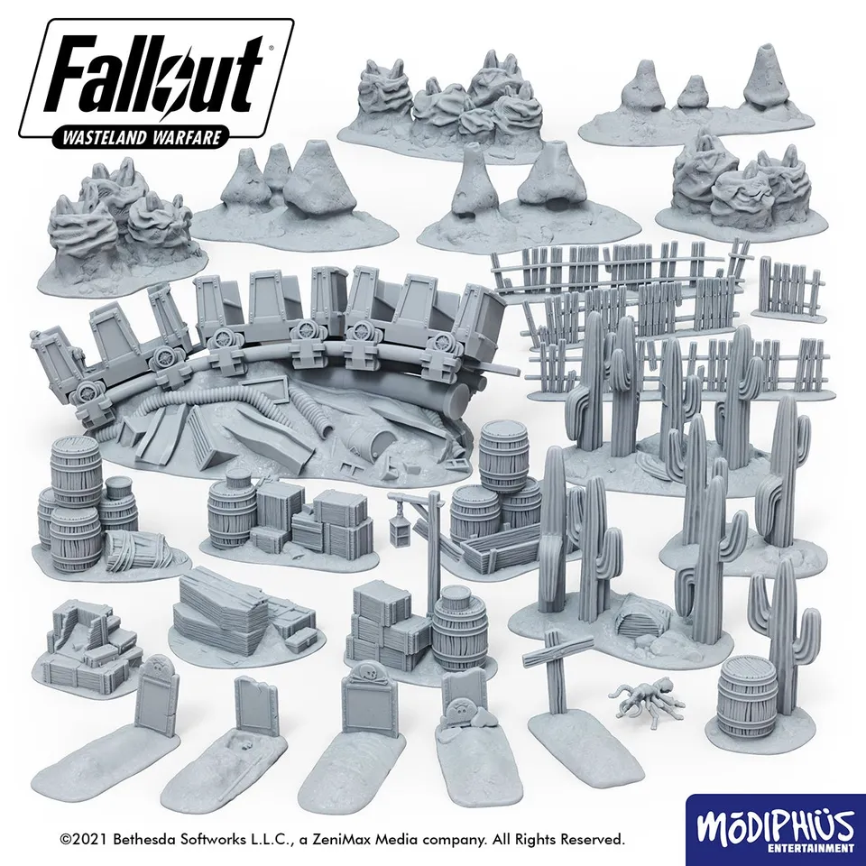 Fallout Wasteland Warfare Dry Rock Gulch Bundle scenici STL