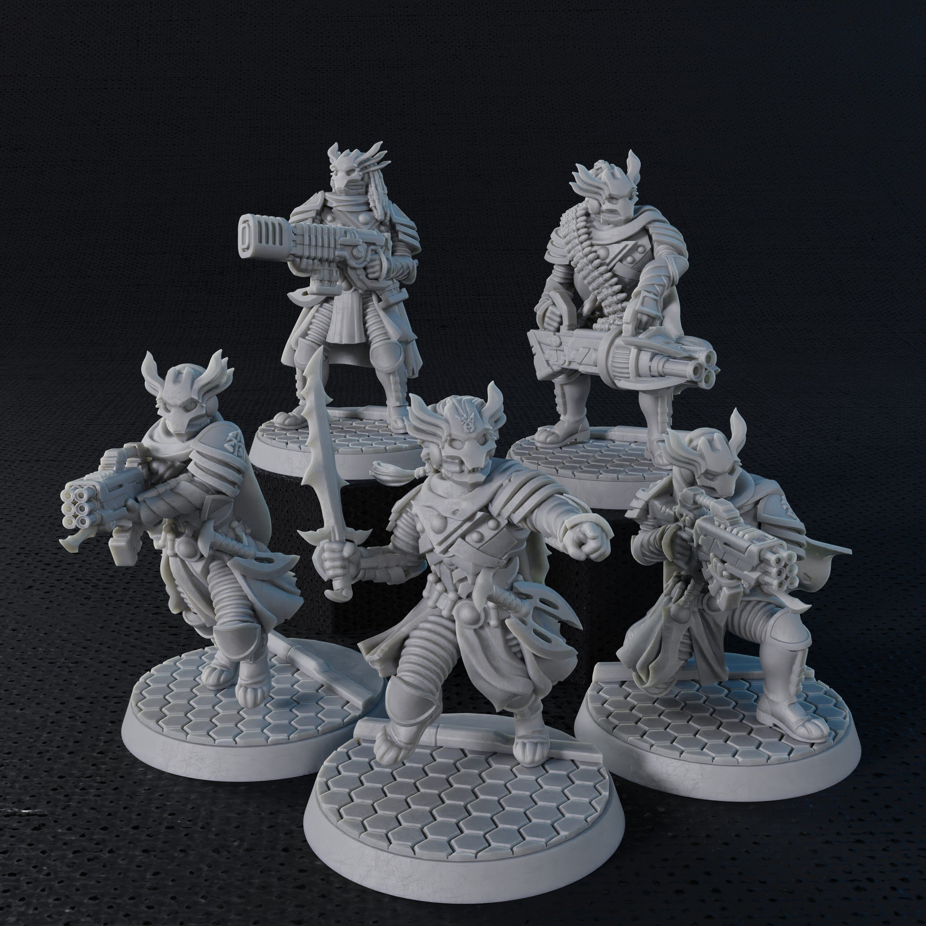 Modiphius Five Parsecs K'Erin Raiding Party file STL 32mm