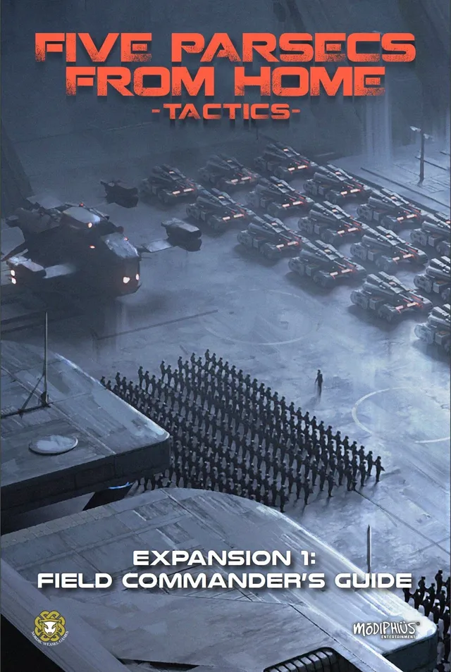 Modiphius Five Parsecs Tactics Field Commander Guida PDF espansione solo