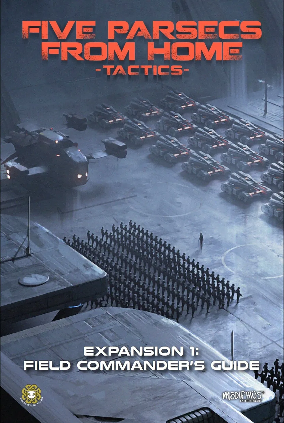 Modiphius Five Parsecs Tactics Field Commander Guida PDF espansione solo