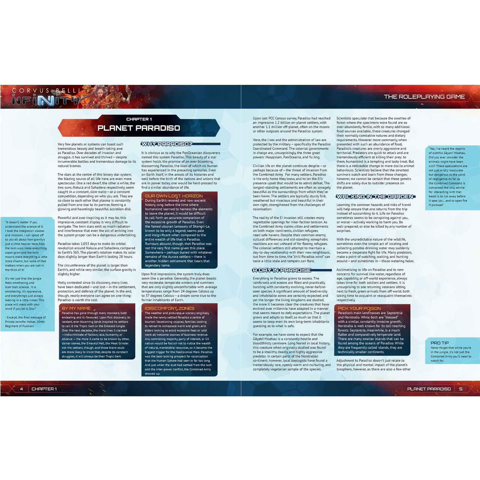 Modiphius Infinity Paradiso manuale PDF gioco di ruolo